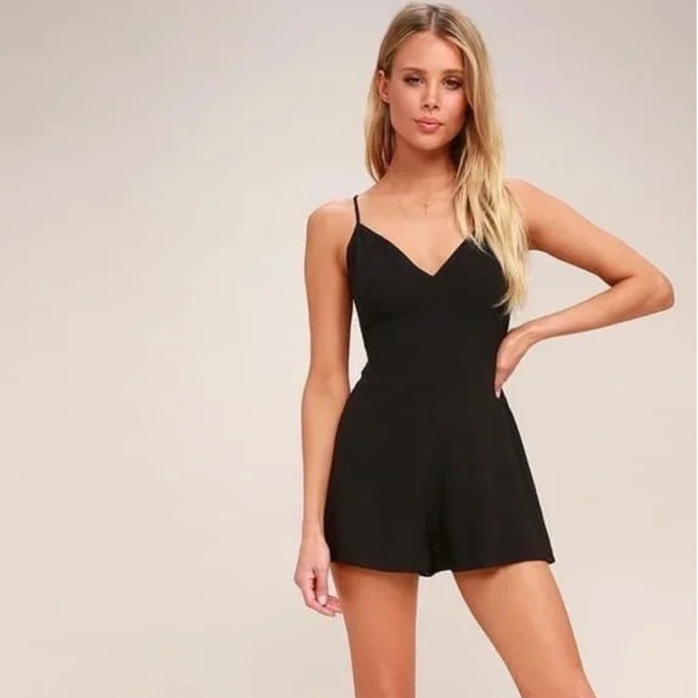 Lulus Roxanna Black Tie-back Romper